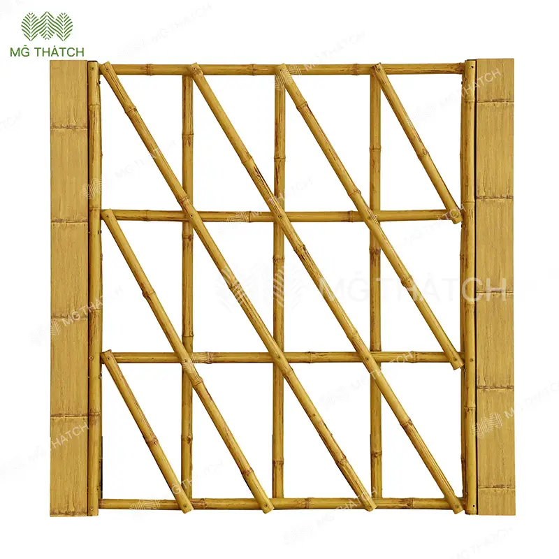 Weatherproof bamboo-style fence for outdoor use