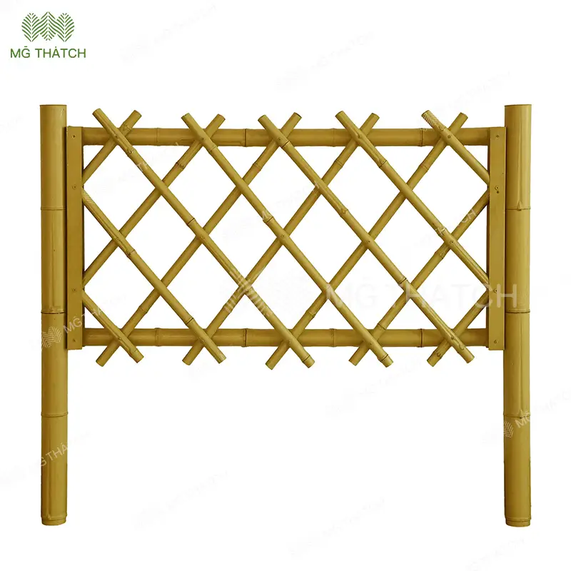 Weatherproof bamboo-style fence for outdoor use