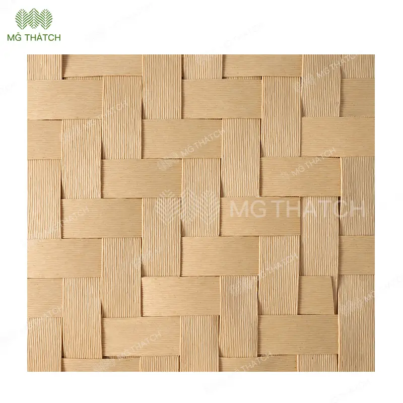 bamboo woven mat resort style ceiling feature